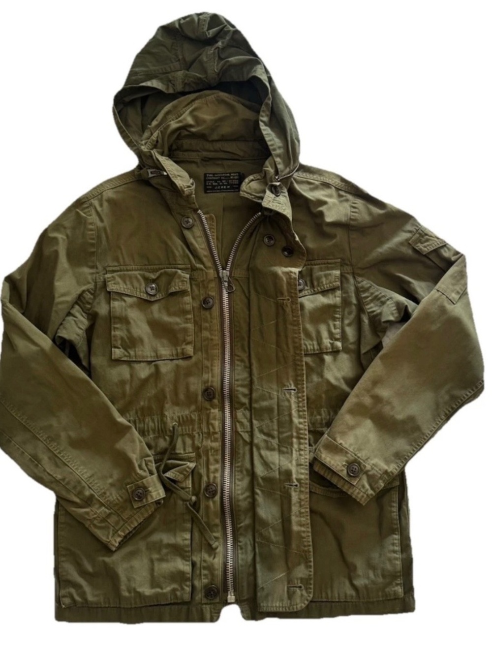 Beautiful J.Crew M-65/Field Mechanic style jacket. Olive. Medium